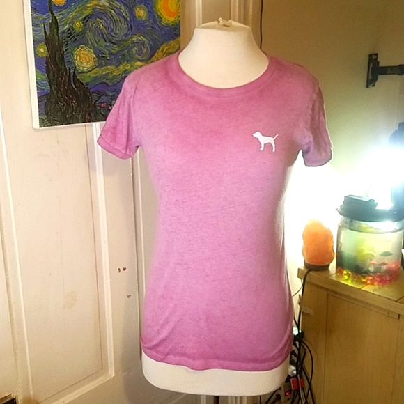 PINK Victoria's Secret Tops - Victoria Secrets PINK M Light Pink Round Neck T-Shirt
